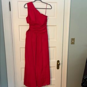 Abercrombie & Fitch Bold Red One-Shoulder Dress